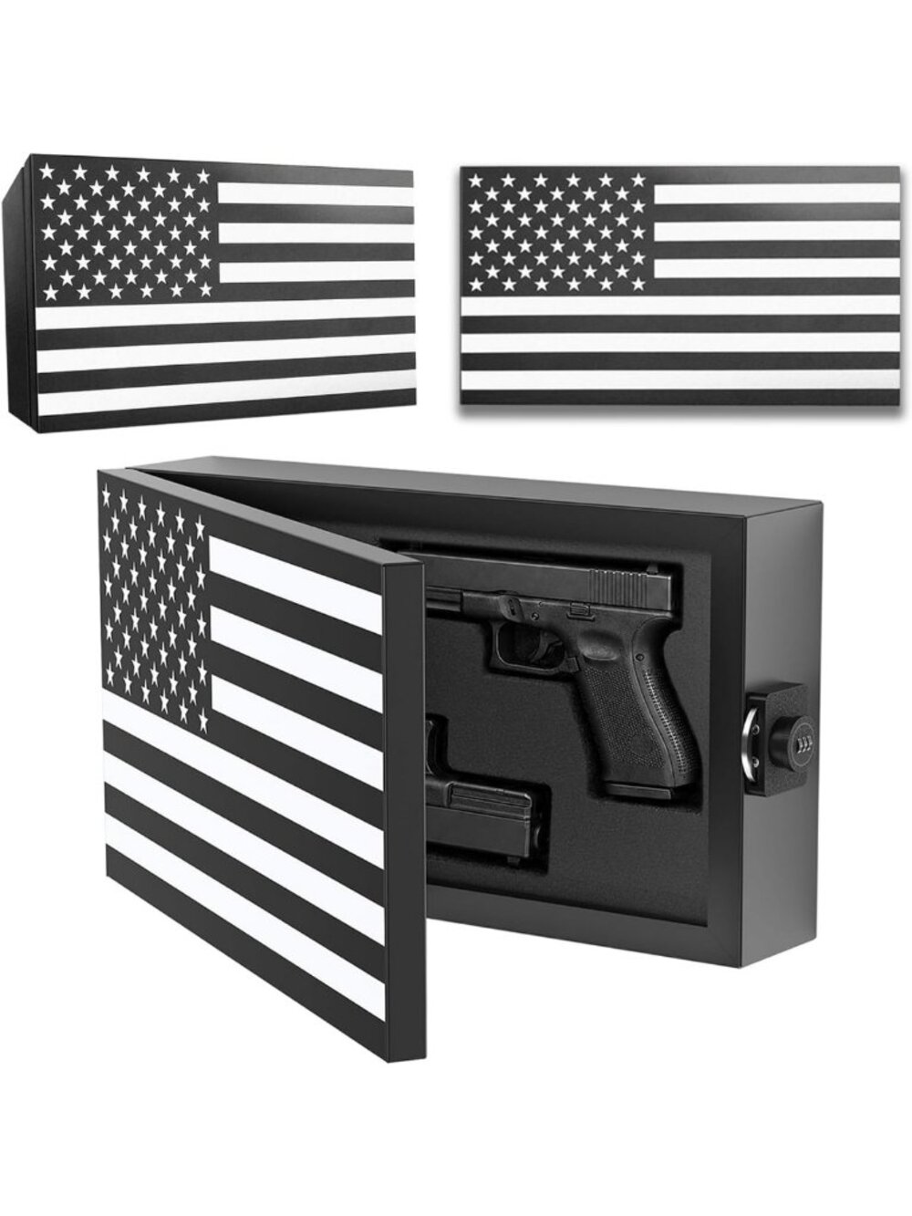 Compact Hidden Gun Safe for 2 Pistols - Secure Combination Lock Storage